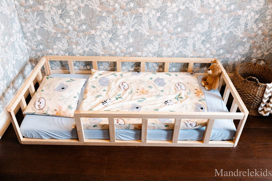 Lit au sol pour tout-petit (avec barrières rares)