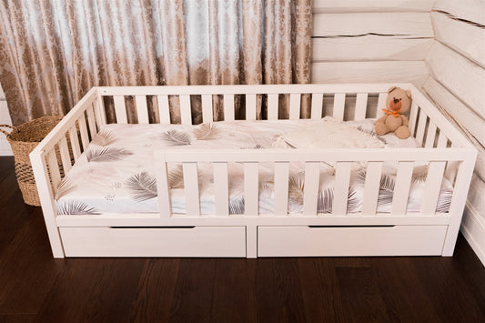 Toddler Bed on Legs (without Doors, but with Extra Storage)