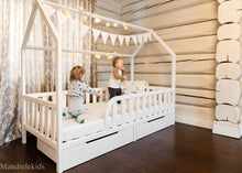(D) Toddler House Bed on Legs (with Storage)