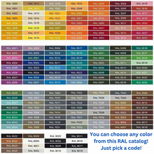 RAL color catalog for custom bed color selection with text