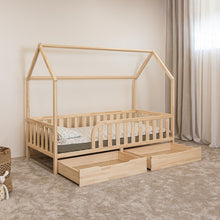 (D) Toddler House Bed on Legs (with Storage)