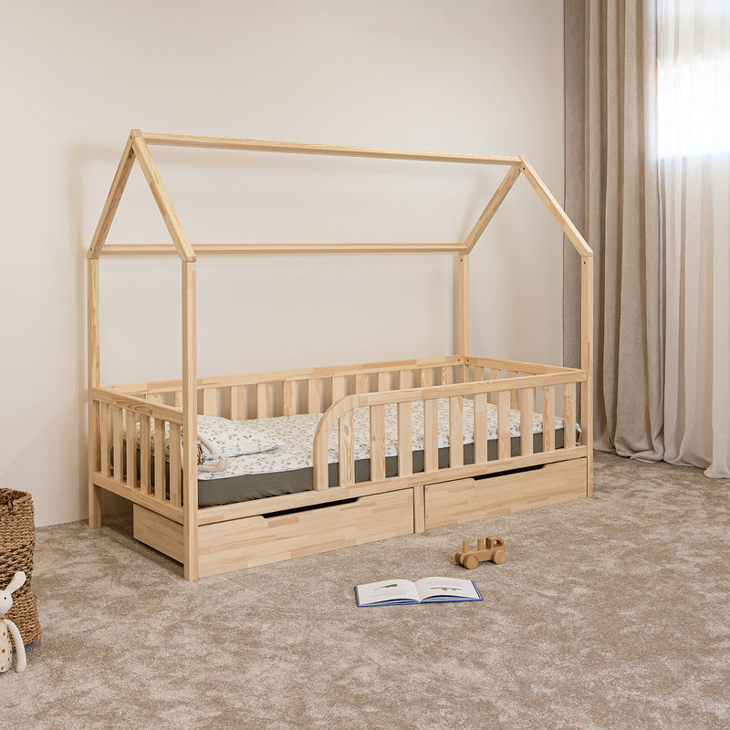 (D) Toddler House Bed on Legs (with Storage)