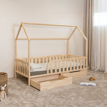 (D) Toddler House Bed on Legs (with Storage)